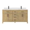 Custom image for Whitewashed Oak with Matte Black Trim / White Cultured Marble / No Mirror
