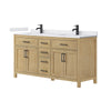 Custom image for Whitewashed Oak with Matte Black Trim / White Cultured Marble / No Mirror