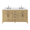 Custom image for Whitewashed Oak with Matte Black Trim / White Cultured Marble / No Mirror