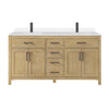 Custom image for Whitewashed Oak with Matte Black Trim / White Quartz / No Mirror