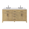 Custom image for Whitewashed Oak with Matte Black Trim / White Quartz / No Mirror