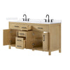 Custom image for Whitewashed Oak with Matte Black Trim / White Quartz / No Mirror