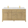 Custom image for Whitewashed Oak with Brushed Gold Trim / Carrara Cultured Marble / No Mirror