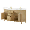 Custom image for Whitewashed Oak with Brushed Gold Trim / Carrara Cultured Marble / No Mirror