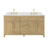 Custom image for Whitewashed Oak with Brushed Gold Trim / Carrara Cultured Marble / No Mirror