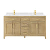Custom image for Whitewashed Oak with Brushed Gold Trim / White Cultured Marble / No Mirror