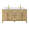 Custom image for Whitewashed Oak with Brushed Gold Trim / White Cultured Marble / No Mirror