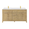 Custom image for Whitewashed Oak with Brushed Gold Trim / White Quartz / No Mirror