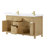 Custom image for Whitewashed Oak with Brushed Gold Trim / White Quartz / No Mirror
