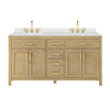Custom image for Whitewashed Oak with Brushed Gold Trim / White Quartz / No Mirror
