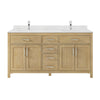 Custom image for Whitewashed Oak with Brushed Nickel Trim / Carrara Cultured Marble / No Mirror