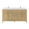 Custom image for Whitewashed Oak with Brushed Nickel Trim / Giotto Quartz / No Mirror