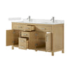 Custom image for Whitewashed Oak with Brushed Nickel Trim / White Cultured Marble / No Mirror
