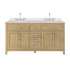Custom image for Whitewashed Oak with Brushed Nickel Trim / White Cultured Marble / No Mirror