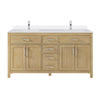 Custom image for Whitewashed Oak with Brushed Nickel Trim / White Quartz / No Mirror