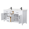 Custom image for White with Matte Black Trim / Carrara Cultured Marble / No Mirror
