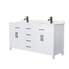 Custom image for White with Matte Black Trim / Carrara Cultured Marble / No Mirror