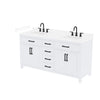 Custom image for White with Matte Black Trim / White Cultured Marble / No Mirror
