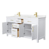Custom image for White with Brushed Gold Trim / Carrara Cultured Marble / No Mirror