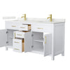 Custom image for White with Brushed Gold Trim / Giotto Quartz / No Mirror