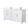 Custom image for White with Brushed Gold Trim / Giotto Quartz / No Mirror