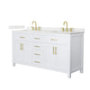 Custom image for White with Brushed Gold Trim / Giotto Quartz / No Mirror
