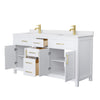 Custom image for White with Brushed Gold Trim / White Cultured Marble / No Mirror