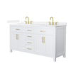 Custom image for White with Brushed Gold Trim / White Quartz / No Mirror