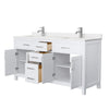 Custom image for White with Brushed Nickel Trim / Carrara Cultured Marble / No Mirror