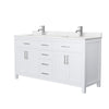 Custom image for White with Brushed Nickel Trim / Carrara Cultured Marble / No Mirror