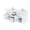 Custom image for White with Brushed Nickel Trim / Carrara Cultured Marble / No Mirror
