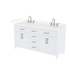 Custom image for White with Brushed Nickel Trim / Carrara Cultured Marble / No Mirror