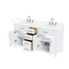 Custom image for White with Brushed Nickel Trim / White Cultured Marble / No Mirror