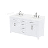 Custom image for White with Brushed Nickel Trim / White Cultured Marble / No Mirror