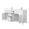 Custom image for White with Brushed Nickel Trim / White Quartz / No Mirror