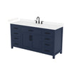 Custom image for Dark Blue with Matte Black Trim / Carrara Cultured Marble / No Mirror