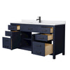 Custom image for Dark Blue with Matte Black Trim / White Cultured Marble / No Mirror