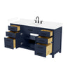 Custom image for Dark Blue with Matte Black Trim / White Cultured Marble / No Mirror