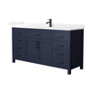Custom image for Dark Blue with Matte Black Trim / White Quartz / No Mirror