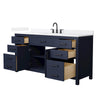 Custom image for Dark Blue with Matte Black Trim / White Quartz / No Mirror