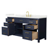 Custom image for Dark Blue with Brushed Gold Trim / Giotto Quartz / No Mirror
