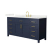 Custom image for Dark Blue with Brushed Gold Trim / Giotto Quartz / No Mirror