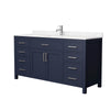 Custom image for Dark Blue with Brushed Nickel Trim / Carrara Cultured Marble / No Mirror