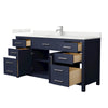 Custom image for Dark Blue with Brushed Nickel Trim / Giotto Quartz / No Mirror