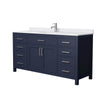 Custom image for Dark Blue with Brushed Nickel Trim / White Cultured Marble / No Mirror