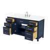Custom image for Dark Blue with Brushed Nickel Trim / White Cultured Marble / No Mirror