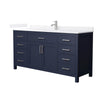 Custom image for Dark Blue with Brushed Nickel Trim / White Quartz / No Mirror
