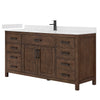 Custom image for Dark Walnut with Matte Black Trim / Carrara Cultured Marble / No Mirror