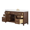 Custom image for Dark Walnut with Brushed Gold Trim / White Cultured Marble / No Mirror