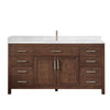 Custom image for Dark Walnut with Brushed Nickel Trim / Carrara Cultured Marble / No Mirror